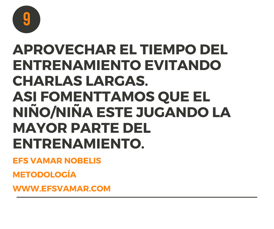 Novena nota de la metodología de la Escuela de Fútbol Sala VaMar Nobelis