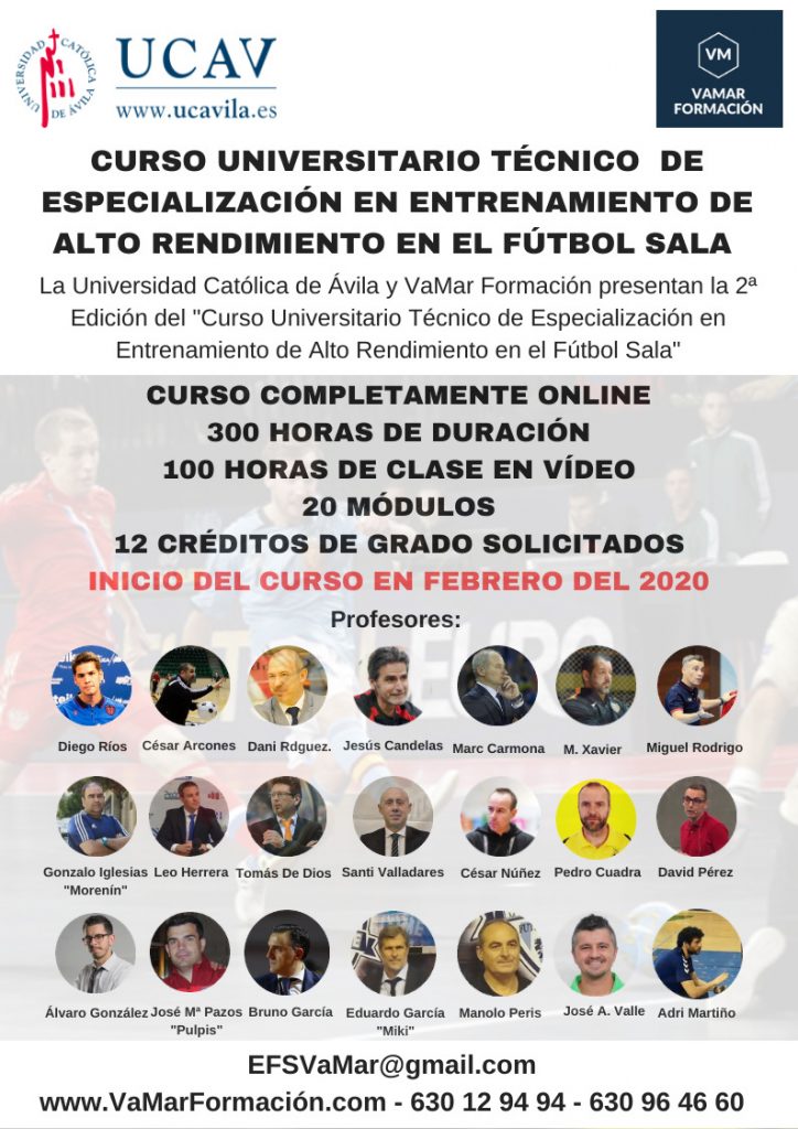 II Edición del “Curso Técnico Universitario de Especialización en el Entrenamiento de Alto Rendimiento de Fútbol Sala”