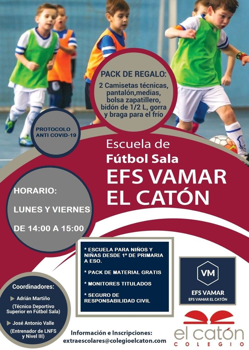 La Escuela de Fútbol Sala VaMar El Catón inicia sus Sesiones en Octubre