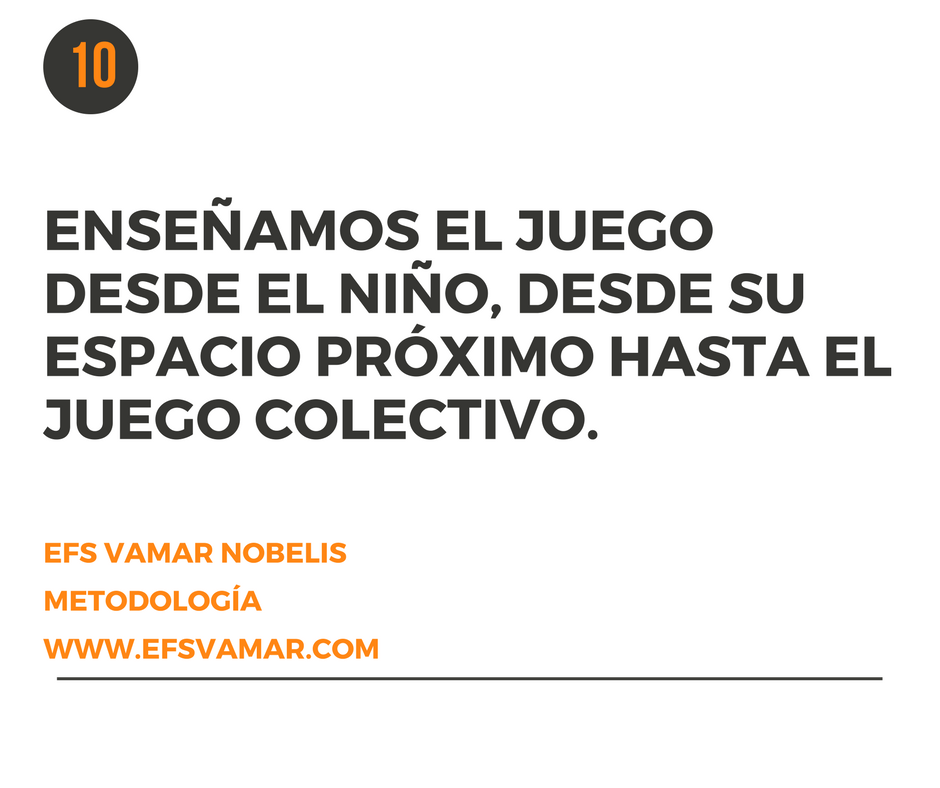 Décima nota de la metodología de la Escuela de Fútbol Sala VaMar Nobelis