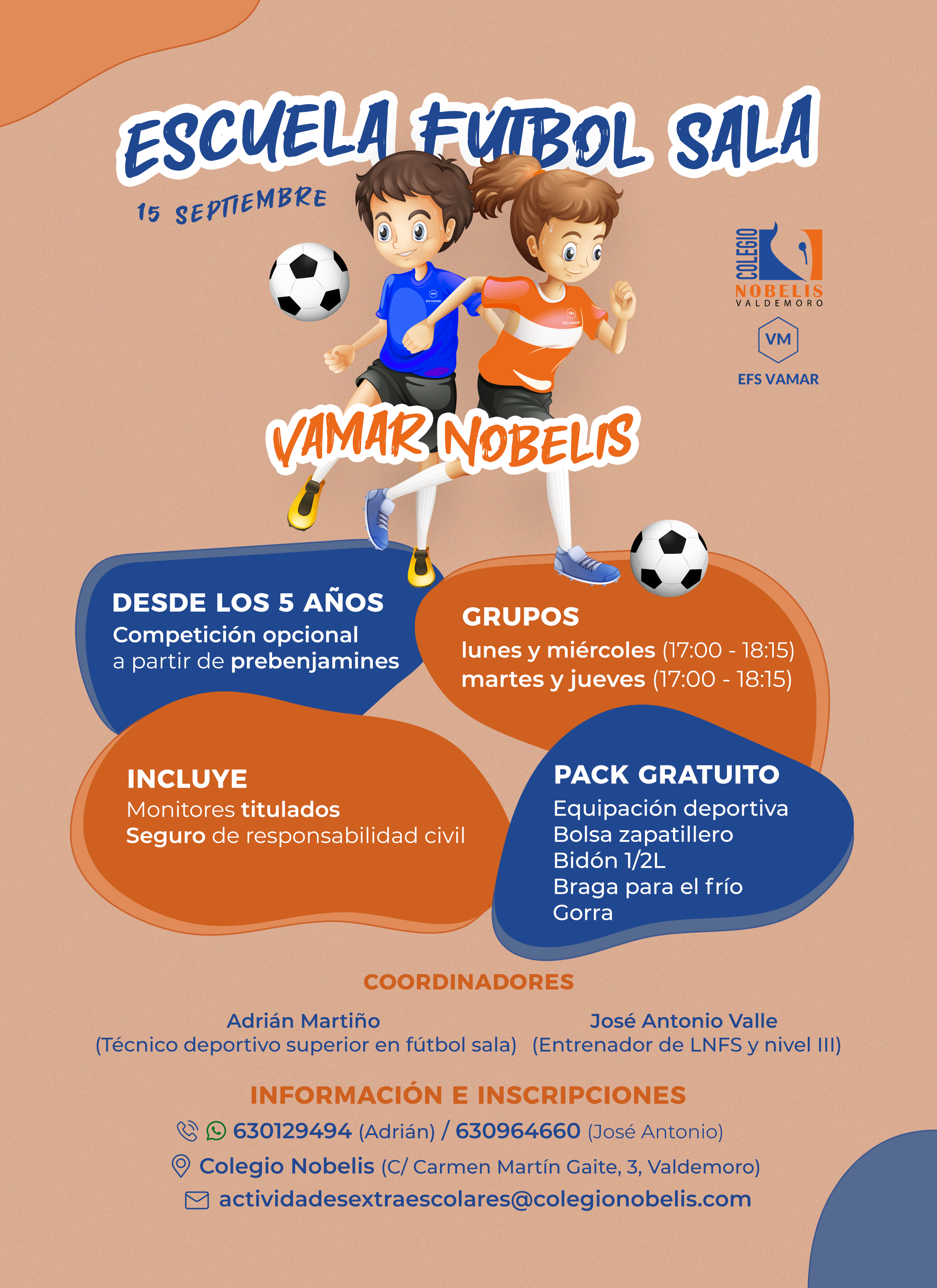 Curso 2023/2024 en las Escuelas de Fútbol Sala Vamar